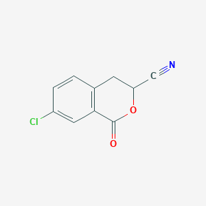 molecular formula C10H6ClNO2 B13159290 7-Chloro-1-oxo-3,4-dihydro-1H-2-benzopyran-3-carbonitrile 