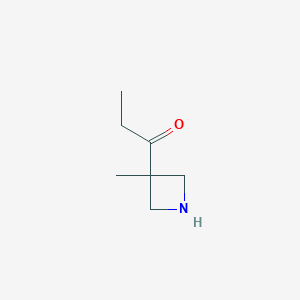 molecular formula C7H13NO B13159295 1-(3-Methylazetidin-3-yl)propan-1-one 