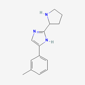 molecular formula C14H17N3 B13159305 4-(3-Methylphenyl)-2-(pyrrolidin-2-yl)-1H-imidazole 