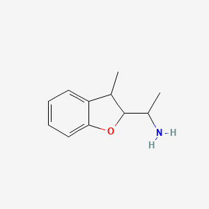 molecular formula C11H15NO B13159329 1-(3-Methyl-2,3-dihydro-1-benzofuran-2-yl)ethan-1-amine 