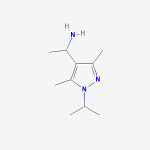 molecular formula C10H19N3 B13159348 1-[3,5-dimethyl-1-(propan-2-yl)-1H-pyrazol-4-yl]ethan-1-amine 