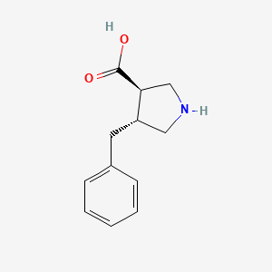 molecular formula C12H15NO2 B13159371 (3R,4R)-4-Benzylpyrrolidine-3-carboxylic acid 