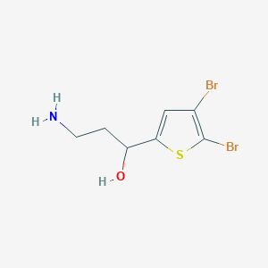 molecular formula C7H9Br2NOS B13159397 3-Amino-1-(4,5-dibromothiophen-2-yl)propan-1-ol 