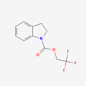 molecular formula C11H10F3NO2 B13159402 2,2,2-Trifluoroethyl indoline-1-carboxylate CAS No. 1087788-61-1