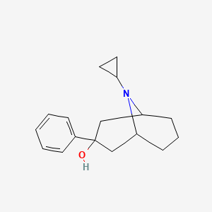 molecular formula C17H23NO B13159428 9-Cyclopropyl-3-phenyl-9-azabicyclo[3.3.1]nonan-3-ol 