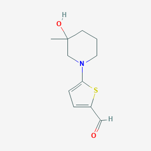 5-(3-Hydroxy-3-methylpiperidin-1-yl)thiophene-2-carbaldehyde