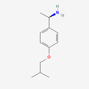 molecular formula C12H19NO B13159459 (1R)-1-[4-(2-Methylpropoxy)phenyl]ethan-1-amine 