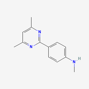 molecular formula C13H15N3 B13159491 4-(4,6-Dimethylpyrimidin-2-yl)-N-methylaniline 