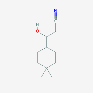 molecular formula C11H19NO B13159499 3-(4,4-Dimethylcyclohexyl)-3-hydroxypropanenitrile 