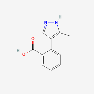 molecular formula C11H10N2O2 B13159570 2-(5-Methyl-1H-pyrazol-4-yl)benzoicacid 