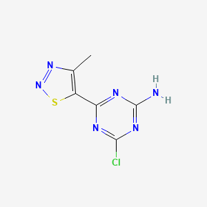 molecular formula C6H5ClN6S B13159610 4-Chloro-6-(4-methyl-1,2,3-thiadiazol-5-YL)-1,3,5-triazin-2-amine 