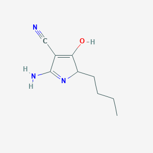 molecular formula C9H13N3O B13159646 2-amino-5-butyl-4-oxo-4,5-dihydro-1H-pyrrole-3-carbonitrile 