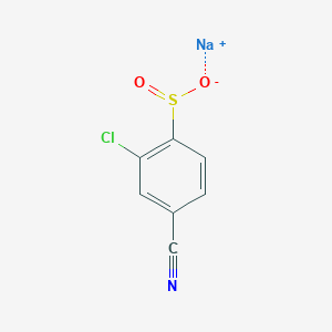 molecular formula C7H3ClNNaO2S B13159690 Sodium 2-chloro-4-cyanobenzene-1-sulfinate 