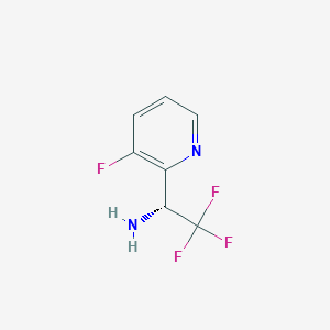 molecular formula C7H6F4N2 B13159698 (R)-2,2,2-Trifluoro-1-(3-fluoropyridin-2-yl)ethanamine 