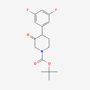 molecular formula C16H19F2NO3 B13159738 Tert-butyl 4-(3,5-difluorophenyl)-3-oxopiperidine-1-carboxylate 