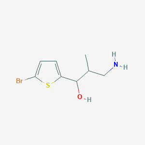 molecular formula C8H12BrNOS B13159751 3-Amino-1-(5-bromothiophen-2-yl)-2-methylpropan-1-ol 