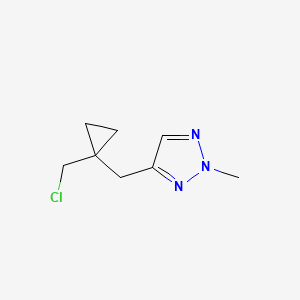 molecular formula C8H12ClN3 B13159757 4-{[1-(chloromethyl)cyclopropyl]methyl}-2-methyl-2H-1,2,3-triazole 