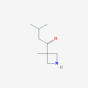 molecular formula C9H17NO B13159785 3-Methyl-1-(3-methylazetidin-3-yl)butan-1-one 