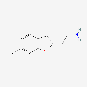 molecular formula C11H15NO B13159800 2-(6-Methyl-2,3-dihydro-1-benzofuran-2-yl)ethan-1-amine 