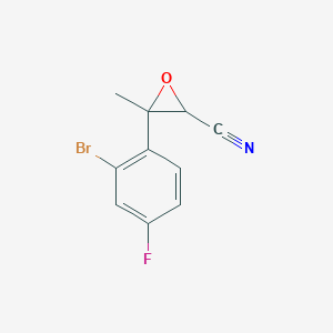 molecular formula C10H7BrFNO B13159802 3-(2-Bromo-4-fluorophenyl)-3-methyloxirane-2-carbonitrile 