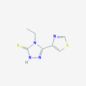 molecular formula C7H8N4S2 B13159820 4-Ethyl-5-(1,3-thiazol-4-YL)-4H-1,2,4-triazole-3-thiol 