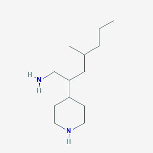 molecular formula C13H28N2 B13159837 4-Methyl-2-(piperidin-4-yl)heptan-1-amine 