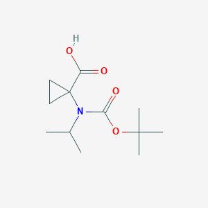 molecular formula C12H21NO4 B13159842 1-{[(Tert-butoxy)carbonyl](propan-2-yl)amino}cyclopropane-1-carboxylic acid 