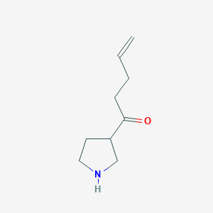 molecular formula C9H15NO B13159856 1-(Pyrrolidin-3-yl)pent-4-en-1-one 