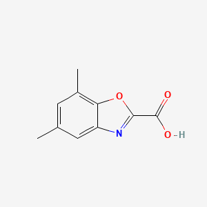 molecular formula C10H9NO3 B13159871 5,7-Dimethyl-1,3-benzoxazole-2-carboxylic acid 