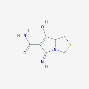 molecular formula C7H9N3O2S B13159878 5-amino-7-oxo-1H,3H,7H,7aH-pyrrolo[1,2-c][1,3]thiazole-6-carboxamide 