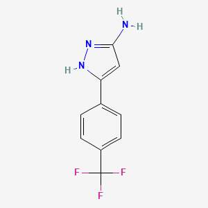 molecular formula C10H8F3N3 B1315989 3-(4-(三氟甲基)苯基)-1H-吡唑-5-胺 CAS No. 130599-34-7