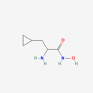 molecular formula C6H12N2O2 B13159939 2-Amino-3-cyclopropyl-N-hydroxypropanamide 