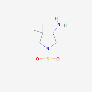 molecular formula C7H16N2O2S B13159940 1-Methanesulfonyl-4,4-dimethylpyrrolidin-3-amine 