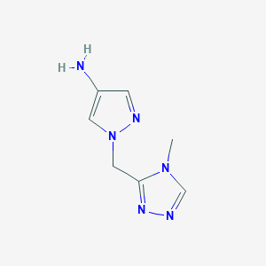 molecular formula C7H10N6 B13159946 1-[(4-methyl-4H-1,2,4-triazol-3-yl)methyl]-1H-pyrazol-4-amine 