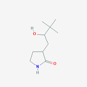 molecular formula C10H19NO2 B13159966 3-(2-Hydroxy-3,3-dimethylbutyl)pyrrolidin-2-one 