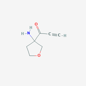 molecular formula C7H9NO2 B13159973 1-(3-Aminooxolan-3-yl)prop-2-yn-1-one 