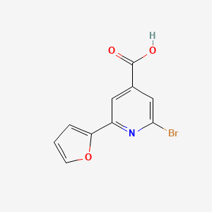 molecular formula C10H6BrNO3 B13160050 2-Bromo-6-(furan-2-yl)pyridine-4-carboxylic acid 