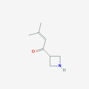 molecular formula C8H13NO B13160053 1-(Azetidin-3-yl)-3-methylbut-2-en-1-one 