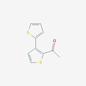 molecular formula C10H8OS2 B13160059 1-[3-(Thiophen-2-yl)thiophen-2-yl]ethan-1-one 