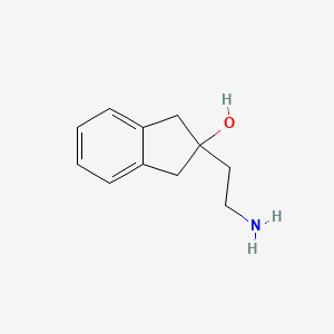 molecular formula C11H15NO B13160108 2-(2-aminoethyl)-2,3-dihydro-1H-inden-2-ol 