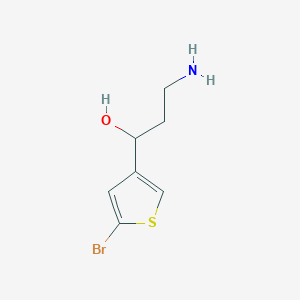 molecular formula C7H10BrNOS B13160132 3-Amino-1-(5-bromothiophen-3-yl)propan-1-ol 