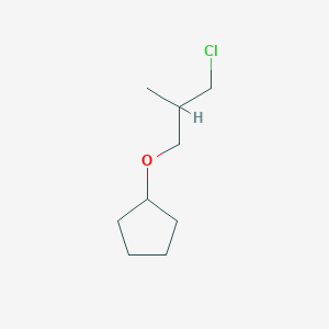 molecular formula C9H17ClO B13160135 (3-Chloro-2-methylpropoxy)cyclopentane 