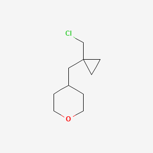 molecular formula C10H17ClO B13160171 4-([1-(Chloromethyl)cyclopropyl]methyl)oxane 