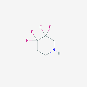 molecular formula C5H7F4N B13160218 3,3,4,4-Tetrafluoropiperidine 