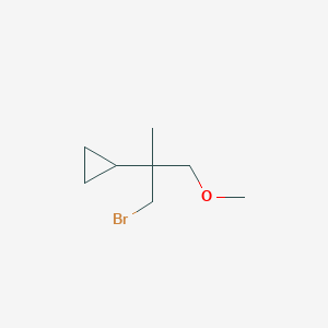 molecular formula C8H15BrO B13160220 (1-Bromo-3-methoxy-2-methylpropan-2-yl)cyclopropane 