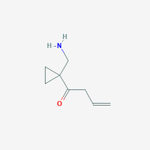 molecular formula C8H13NO B13160228 1-[1-(Aminomethyl)cyclopropyl]but-3-en-1-one 