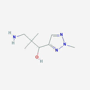 molecular formula C8H16N4O B13160234 3-Amino-2,2-dimethyl-1-(2-methyl-2H-1,2,3-triazol-4-yl)propan-1-ol 