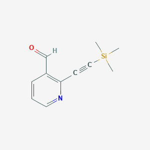 molecular formula C11H13NOSi B1316033 2-((三甲基甲硅烷基)乙炔基)烟酰醛 CAS No. 222167-42-2