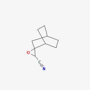 molecular formula C10H13NO B13160345 Spiro[bicyclo[2.2.2]octane-2,2'-oxirane]-3'-carbonitrile 