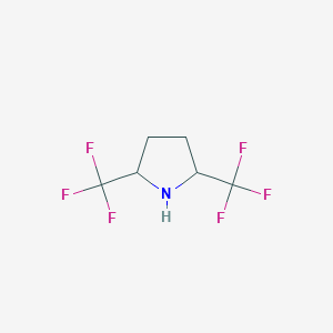 molecular formula C6H7F6N B13160362 2,5-Bis(trifluoromethyl)pyrrolidine 